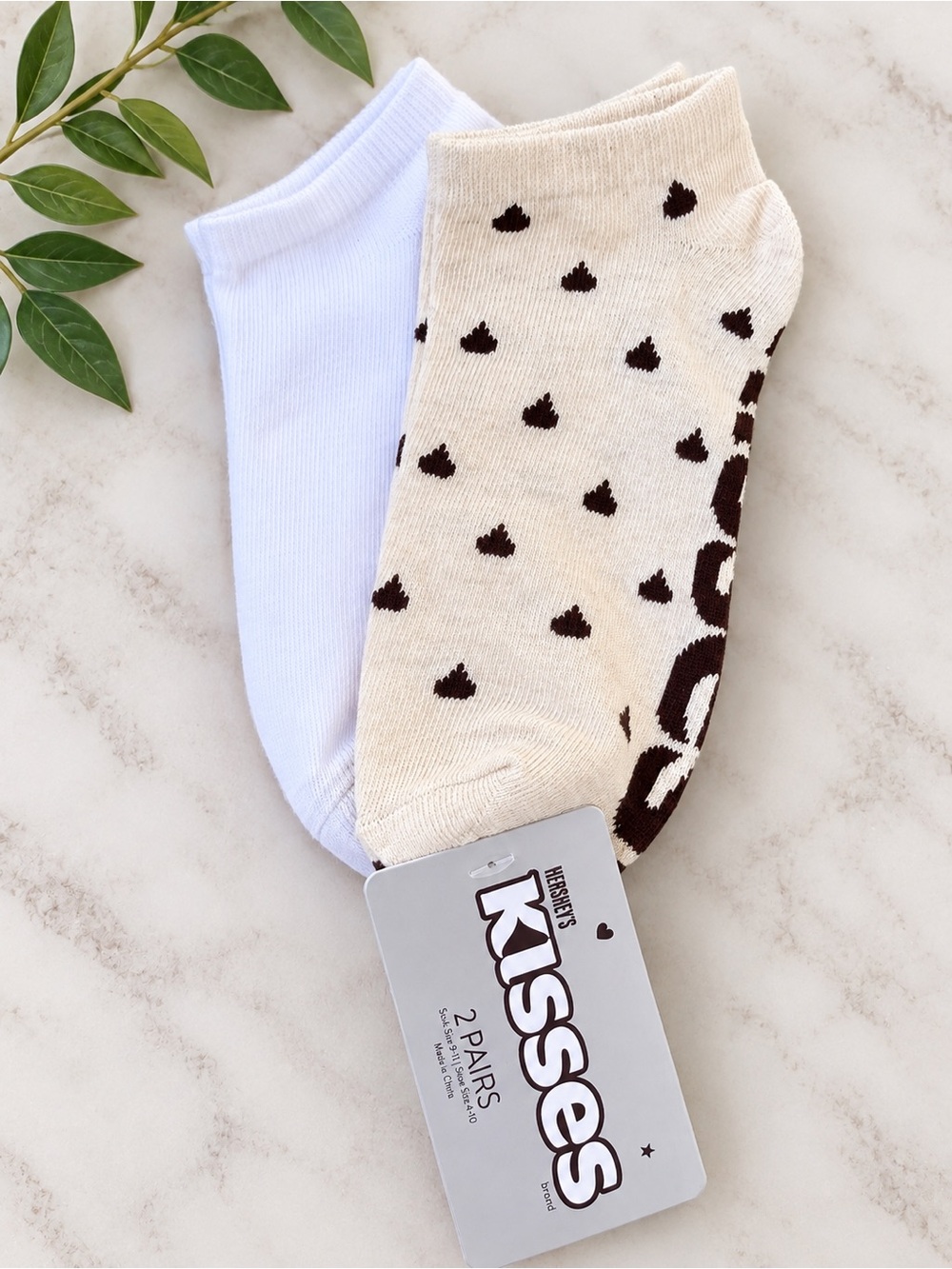 Women's Hershey's Kisses Low Cut Socks - White & Cream (2-Pack)